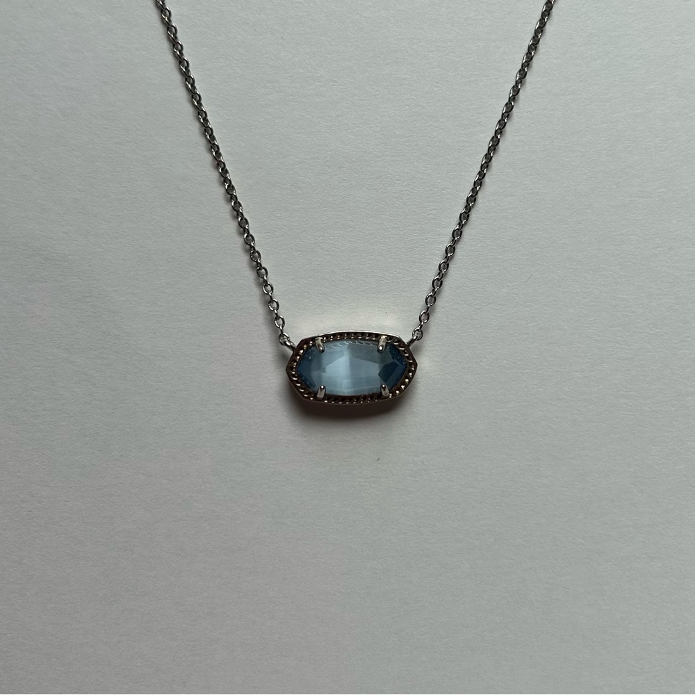 KENDRA SCOTT Custom Silver, Light Blue Pendant Necklace